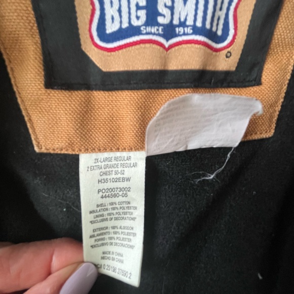 Big Smith Canvas Work Chore Farm Field Tan Jacket Men’s Sz 2XL Heavy Duty Lined - Picture 11 of 13
